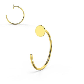 9K Gold Flat End Open Hoop Nose Ring