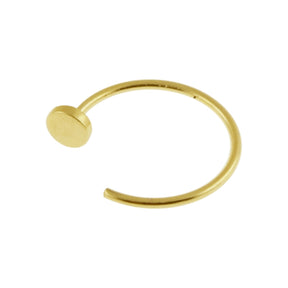 9K Gold Flat End Open Hoop Nose Ring