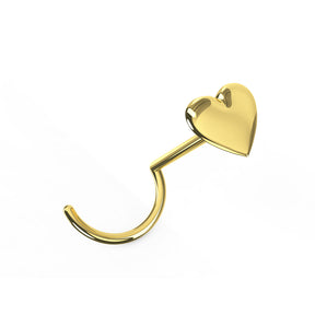 9K Gold Heart Nose Screw