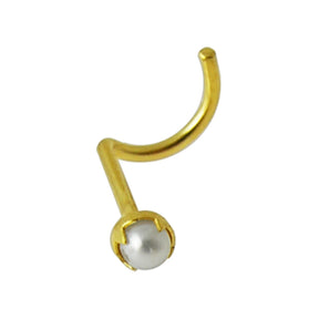 9K Gold Natural Pearl Nose Screw