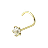 9K Solid Yellow Gold 3mm Star CZ Nose Screw