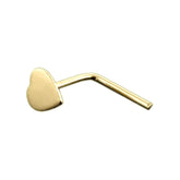 9K Gold L-Shaped Heart Nose Stud