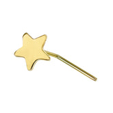 9K Soild Yellow Plain Star L-Shape Nose Stud