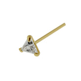 9K Gold Straight end Tri Angle Jeweled Nose Stud