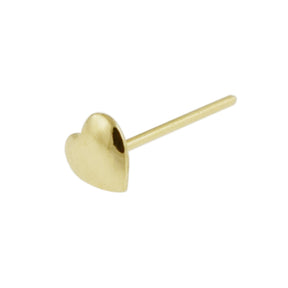 9K Gold Embossed Heart Straight Nose Stud