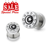 SS Jeweled Moon Star Fake Ear Plug