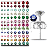 3-6MM Flower Birthstone Earring in Tray