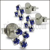 1.5mm Tetra  Sapphire Claw Set  Ear Stud