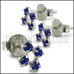 1.5mm Tetra  Sapphire Claw Set  Ear Stud