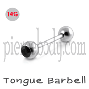 Single Jeweled Black Tongue Bar