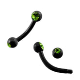 Blackline Curved Banana with two Green Stone balls