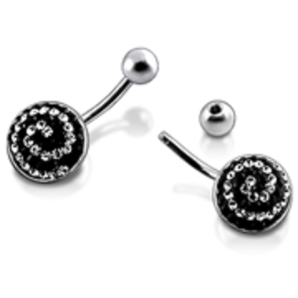 925 Sterling Silver Multi Crystal Stone SS Bar Navel Ring BAN605