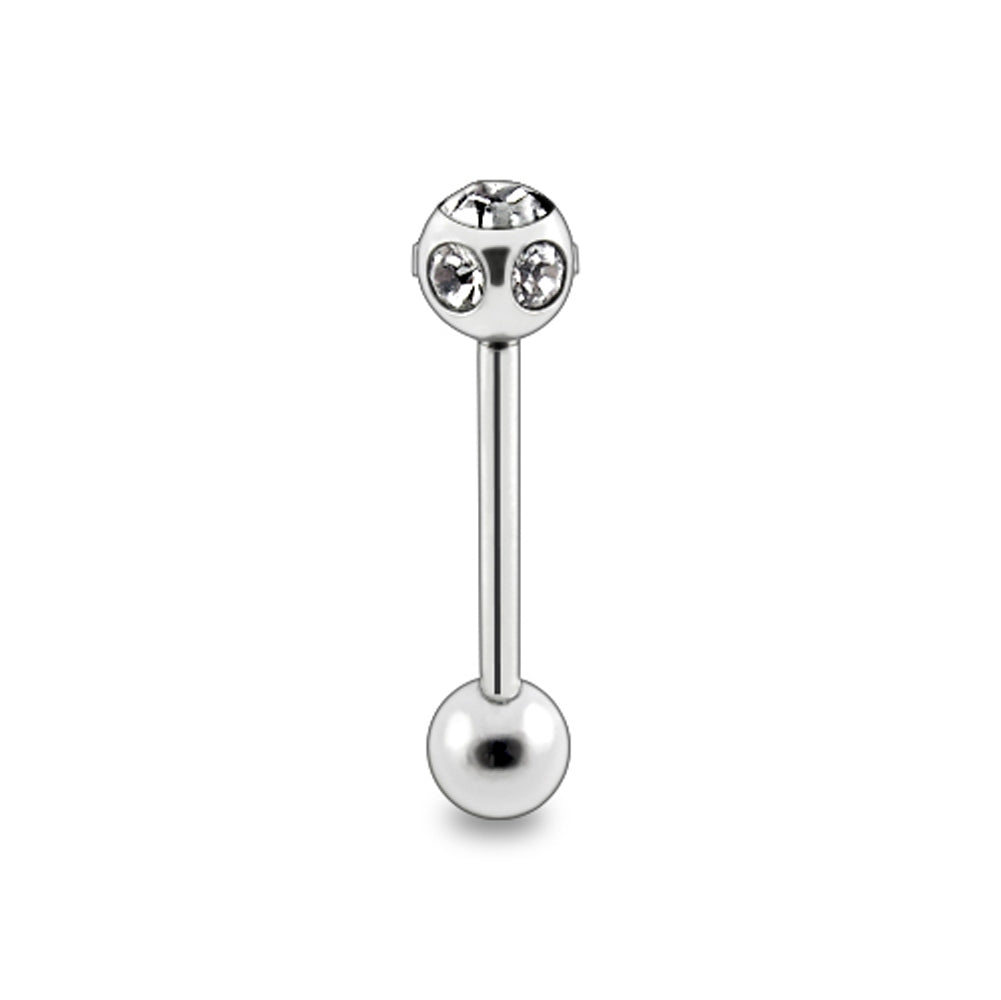 Multi Stones Ball Tongue Barbell