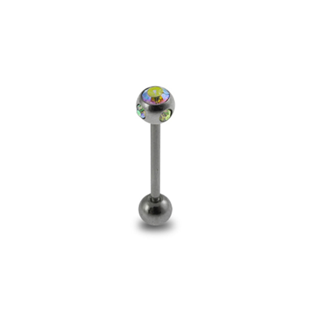 Multi Stones Ball Tongue Barbell