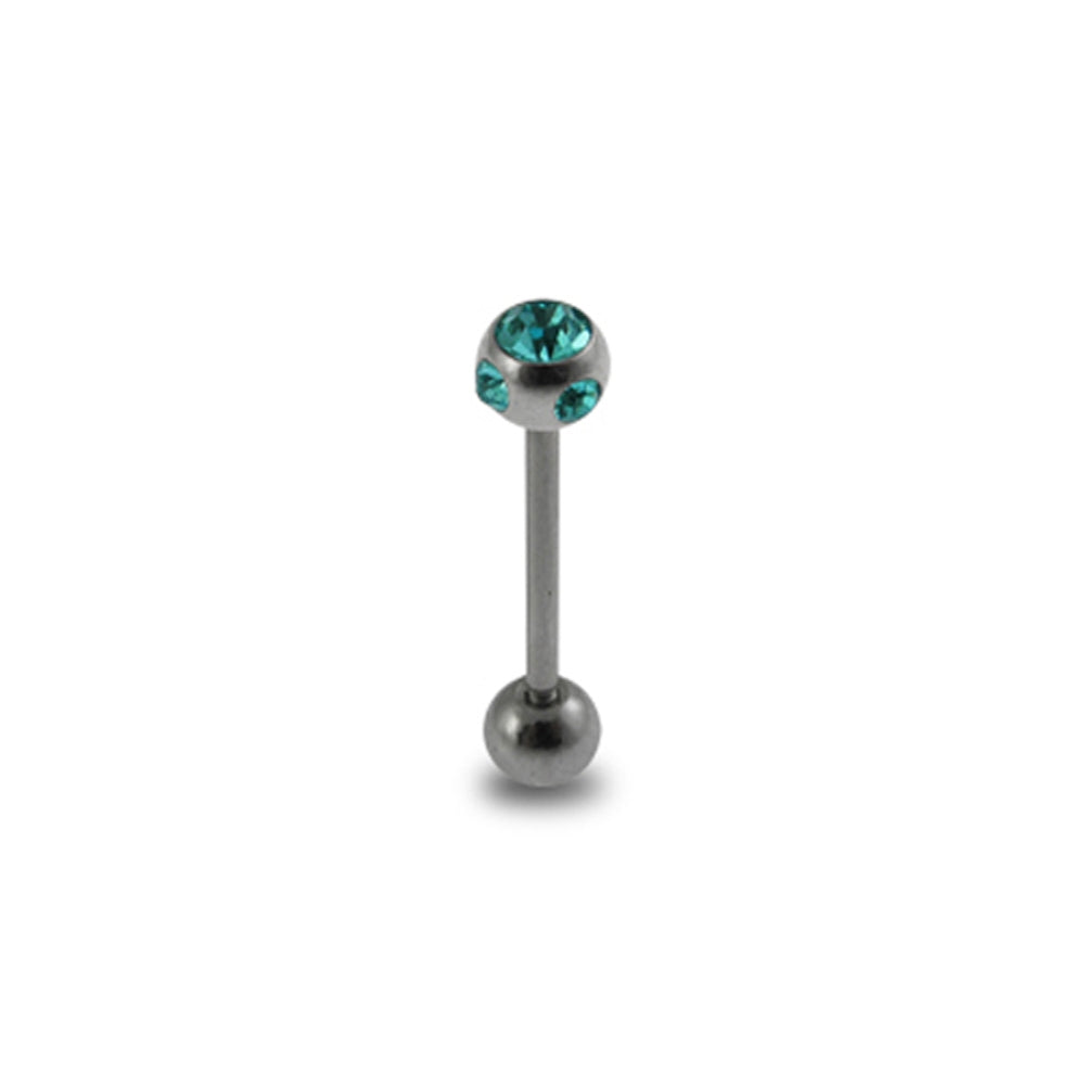 Multi Stones Ball Tongue Barbell