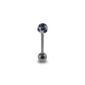 Multi Stones Ball Tongue Barbell