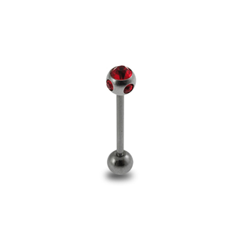 Multi Stones Ball Tongue Barbell