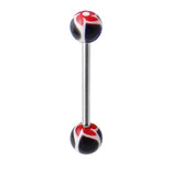 Straight Barbell with Pin Wheel UV Balls