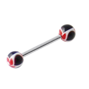Straight Barbell with Pin Wheel UV Balls