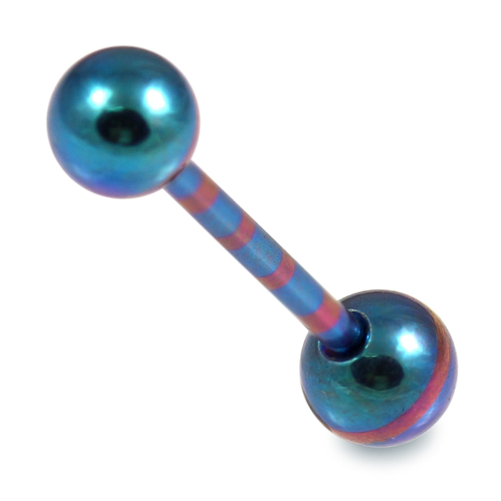 Colorful Striped Anodized Tongue Barbell