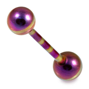 Colorful Striped Anodized Tongue Barbell