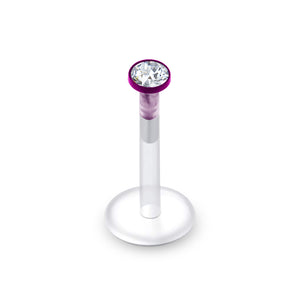 UV Bio Madonna Labret with Top CZ Stone