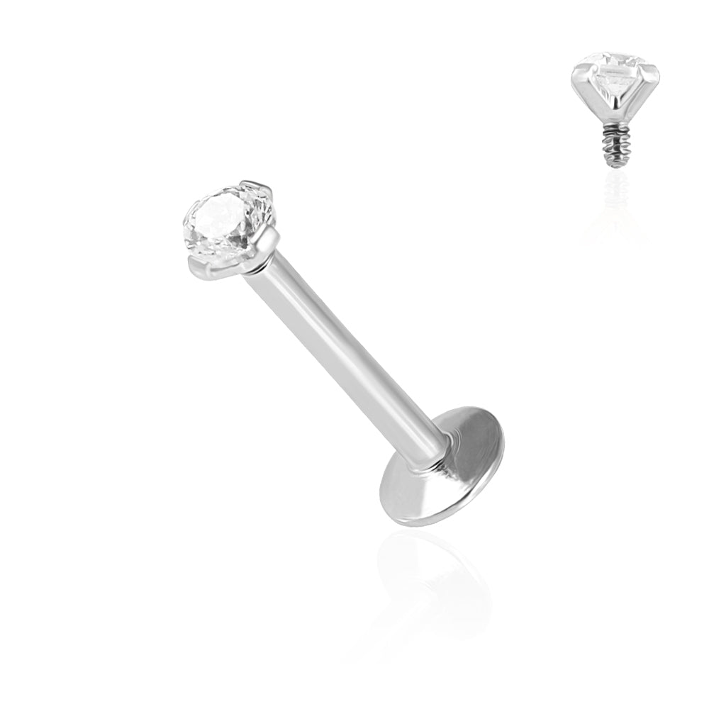 316L Surgical Steel Jeweled Top Labret Piercing