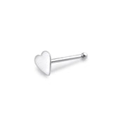 Flat Plain Heart Ball End Nose Pin