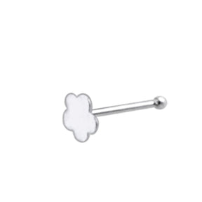 Flat Plain Flower Ball End Nose Pin