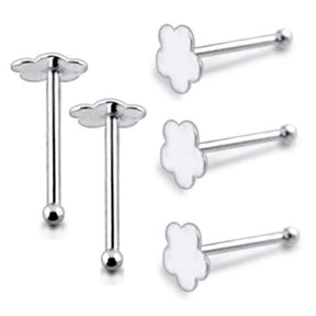 Flat Plain Flower Ball End Nose Pin