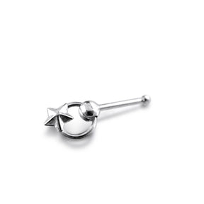 Star on Moving Ring Ball End Nose Pin