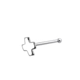 Flat Plain Cross Ball End Nose Pin