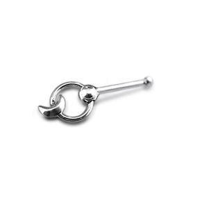 Crescent on Moving Ring Ball End Nose Pin