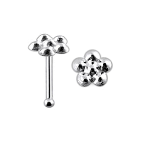 Embossed Plain Flower Ball End Nose Pin