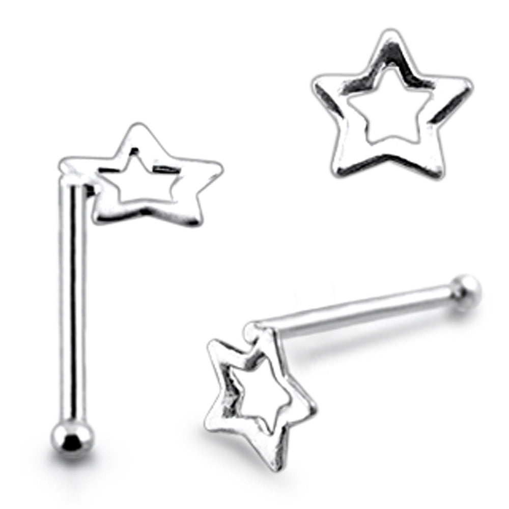 Di Cut Star Ball End Nose Pin