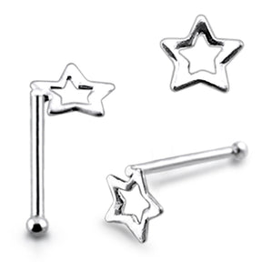 Di Cut Star Ball End Nose Pin