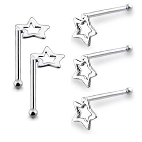 Di Cut Star Ball End Nose Pin