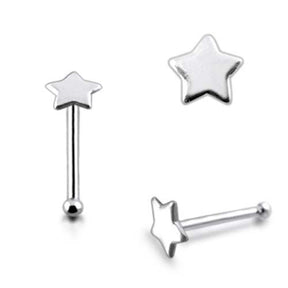 Plain Tiny Star Ball End Nose Pin