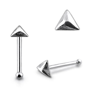 Plain Triangle Pyramid Ball End Nose Pin