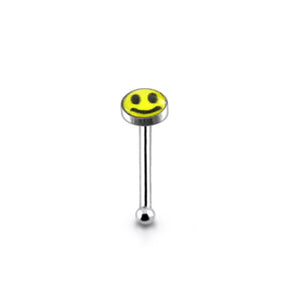 3mm Smiley Face Ball End Logo Nose Pin