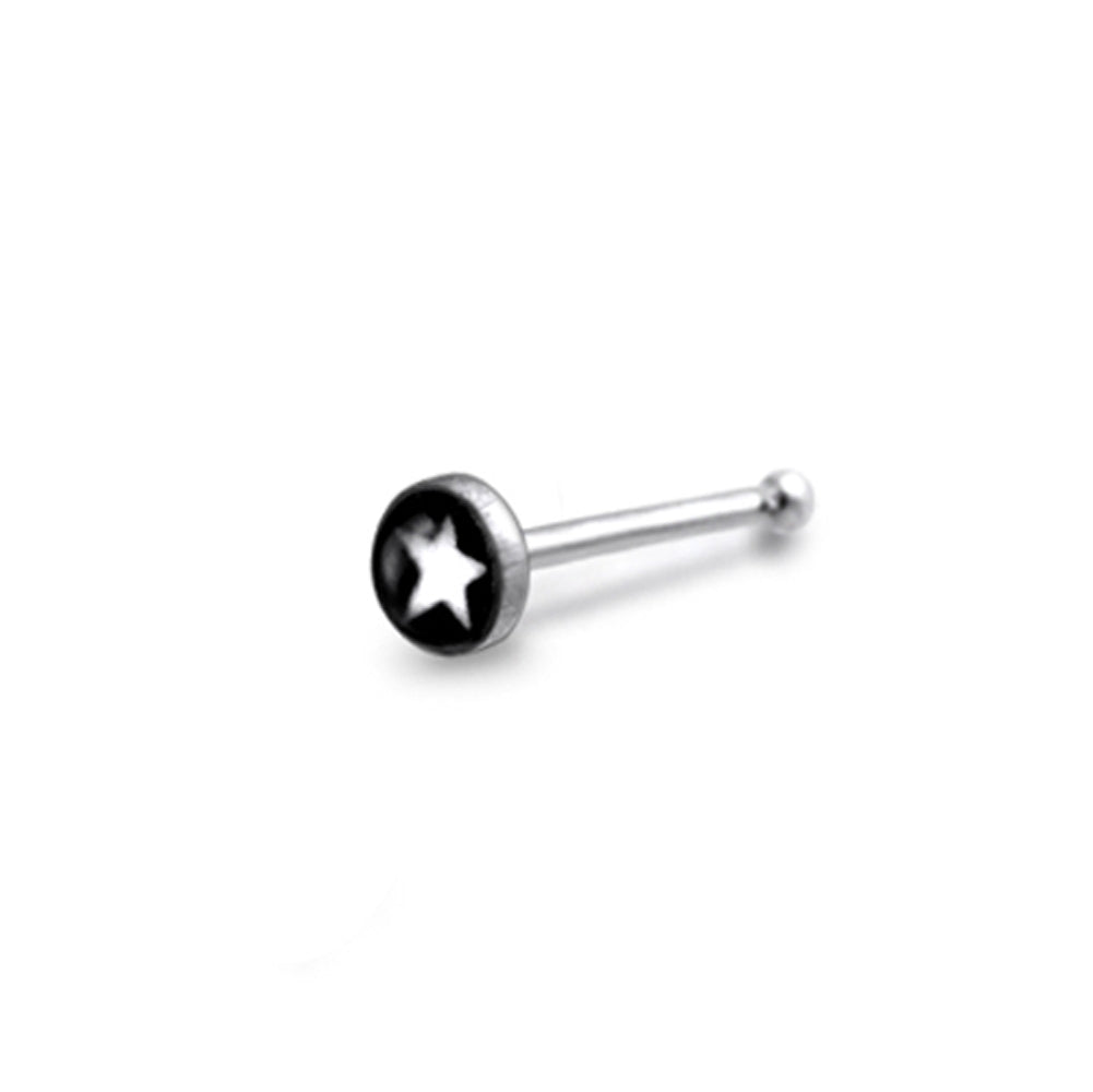 3mm Pentagon Star Ball End Logo Nose Pin