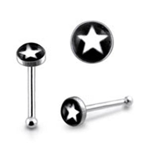 3mm Pentagon Star Ball End Logo Nose Pin