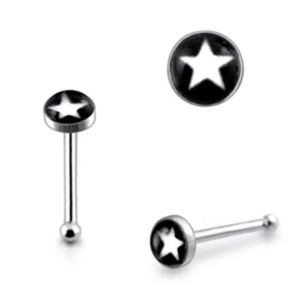 3mm Pentagon Star Ball End Logo Nose Pin