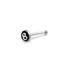 3mm Number Eight Ball End Logo Nose Pin