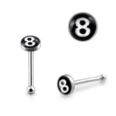 3mm Number Eight Ball End Logo Nose Pin