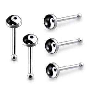 3mm Ying Yang Ball End Logo Nose Pin