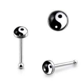 3mm Ying Yang Ball End Logo Nose Pin