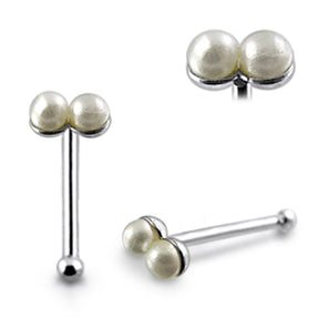 Double Pearl Ball End Nose Pin