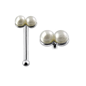 Double Pearl Ball End Nose Pin