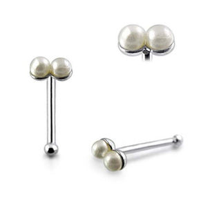 Double Pearl Ball End Nose Pin
